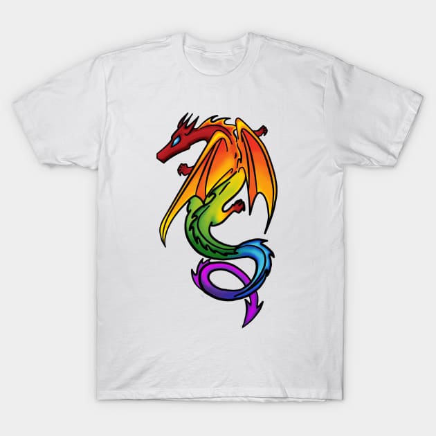 Rainbow LGBT Pride Dragon T-Shirt by MythicalPride